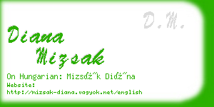 diana mizsak business card
